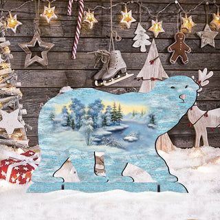 Polar Bear Wildlife Outdoor Decor by G. DeBrekht - Wildlife Holiday Decor - 8198225F