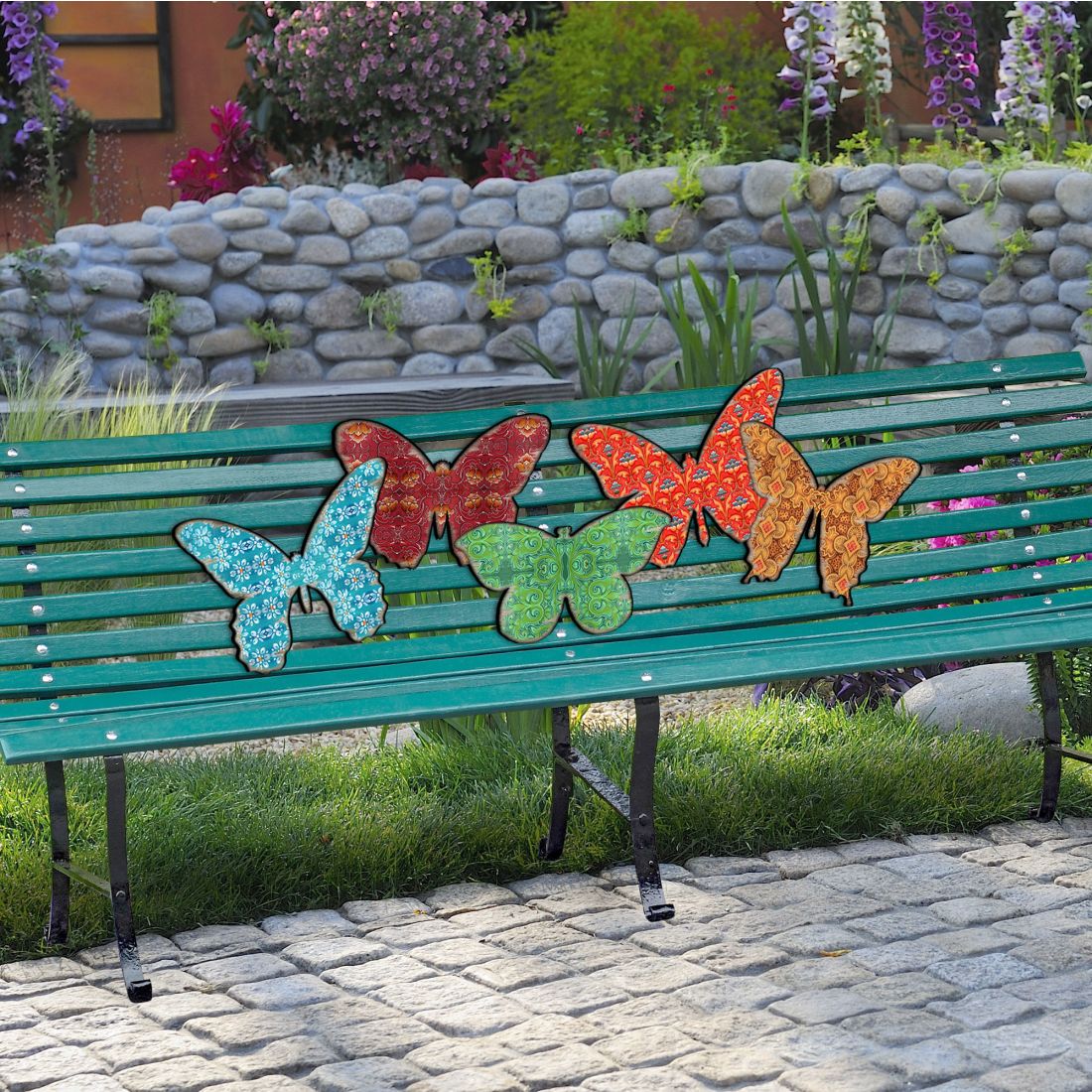 Butterfly Set of Decor Rustic Bench and Wall Decor DeBrekht
