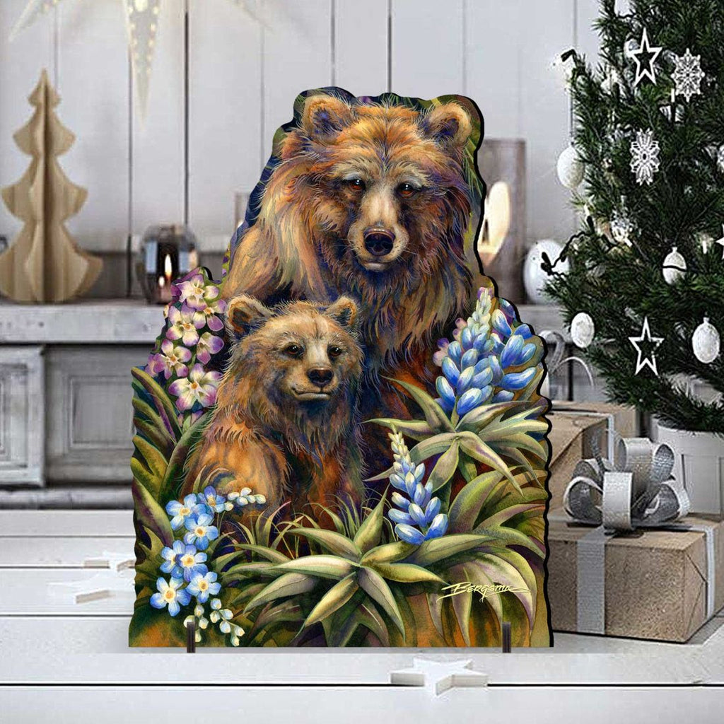 Grin & Bear it Grizzly Mother & Cub Wildlife Outdoor Decor by J. Bergsma - Wildlife Holiday Decor - 8591947F-JB