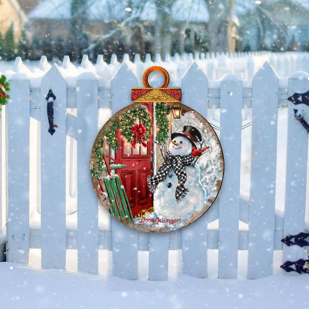 Winter Arrival Snowman Door Decor by D. Gelsinger - Christmas Decor - 8421127H-DG