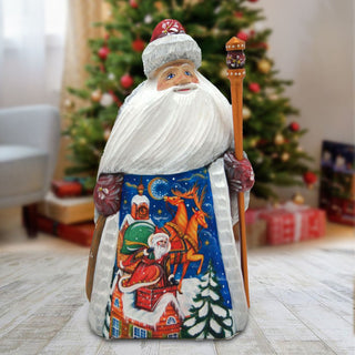 Santa Chimney Hand-Painted WOODCARVED Masterpiece by G. DeBrekht - Christmas Decor - 821552