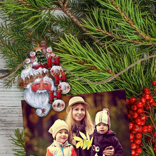 Magical Baby Santa Clip-On Eco Wood Decorative Ornaments Set of 6 by Jamie Mills-Price - Christmas Santa Snowman Decor - 8090051C-MP-S6