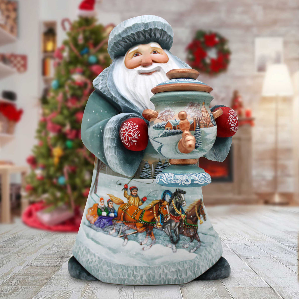 Welcome Christmas Santa Hand-Painted WOODCARVED Masterpiece by G. DeBrekht - Christmas Decor - 821715