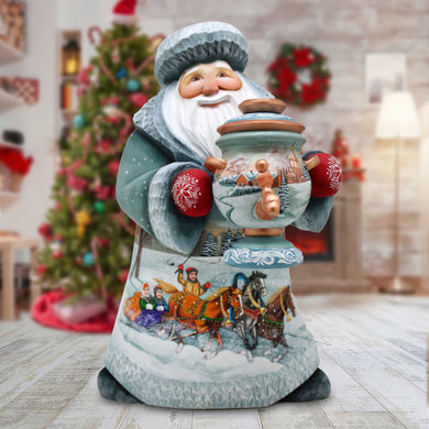 Welcome Christmas Santa Hand-Painted WOODCARVED Masterpiece by G. DeBrekht - Christmas Decor - 821715