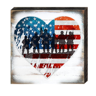 USA Military Heart Patriotic Wooden Decor by G. DeBrekht - American Patriotic Decor - 8187130B