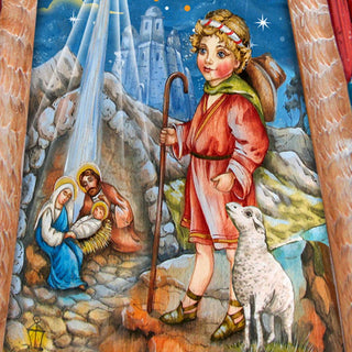 Star of Hope Santa Hand-Painted WOODCARVED Masterpiece by G. DeBrekht - Nativity Holiday Decor - 243018