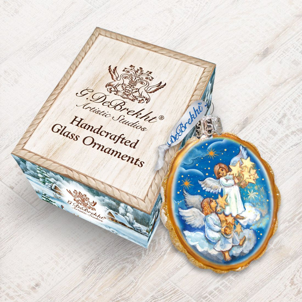 Lighting Stars Angels Mercury Glass Ornament by G. DeBrekht - Nativity Holiday Decor - 773027