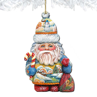 Winter Wonders Santa Wooden Ornaments by G. DeBrekht - Christmas Santa Snowman Decor - 81519184