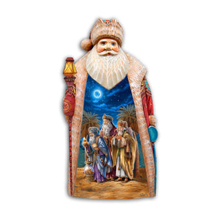 Three Kings Journey Santa Hand-Painted WOODCARVED Masterpiece by G. DeBrekht - Nativity Holiday Decor - 210234SE