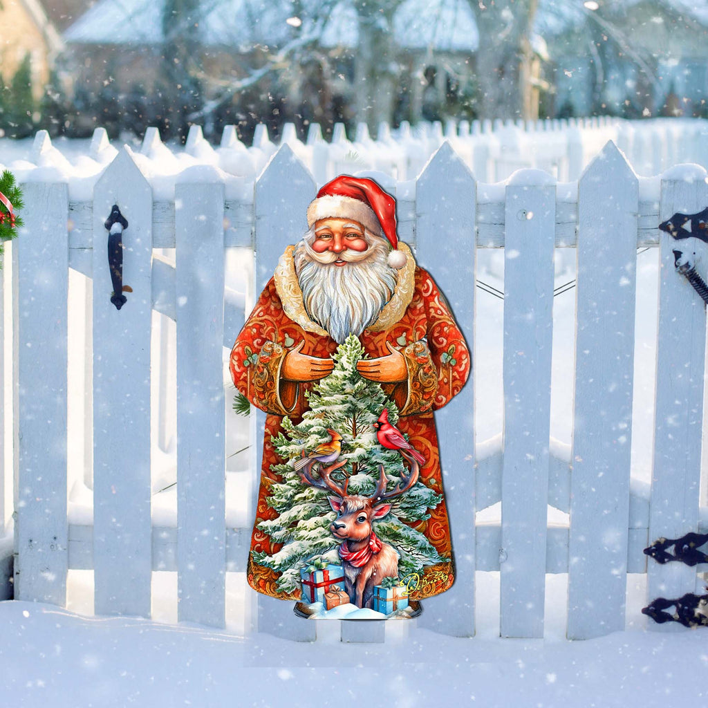 Santa with Forest Friends Holiday Door Decor by G. Debrekht - Christmas Santa Snowman Decor - 8691409H