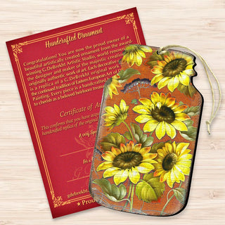 Sunflower Mason Jar Wooden Ornaments by G. DeBrekht - Thanksgiving Halloween Decor - 8158906