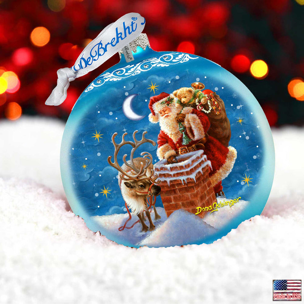 Christmas Arrival Lg Glass Ornament in Blue by Gelsinger - Christmas Decor - 73921B-DG