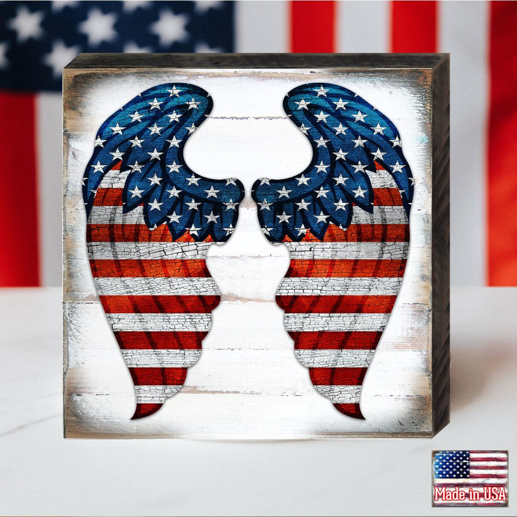 USA Wings Wooden Decor by G. DeBrekht - American Patriotic Decor - 8187131B