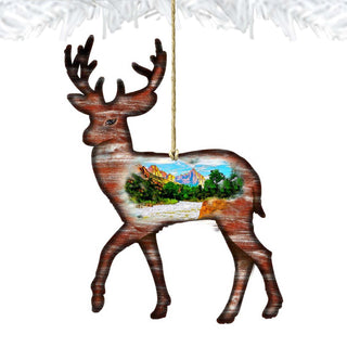 Deer Wooden Ornaments by G. DeBrekht - Wildlife Holiday Decor - 8198211
