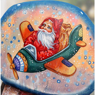 Holiday Gnome Santa Bag Hand-Painted WOODCARVED Masterpiece Figurine by G. DeBrekht - Christmas Decor - 8215555-DG