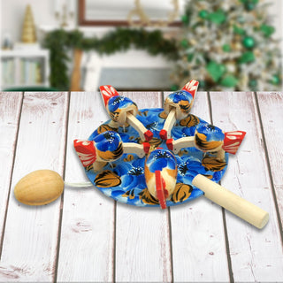 Pecking Chicken Hen Old-World Animated Spinning Decor by Designocracy - Wildlife Holiday Decor - 191001B