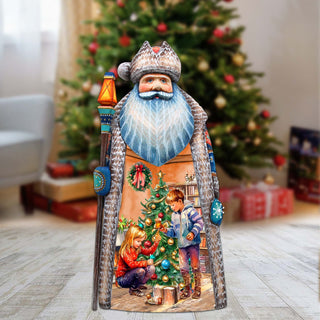 Adorned in Happiness Santa Hand-Painted WOODCARVED Masterpiece by G. DeBrekht - Christmas Holiday Decor - 210235SE