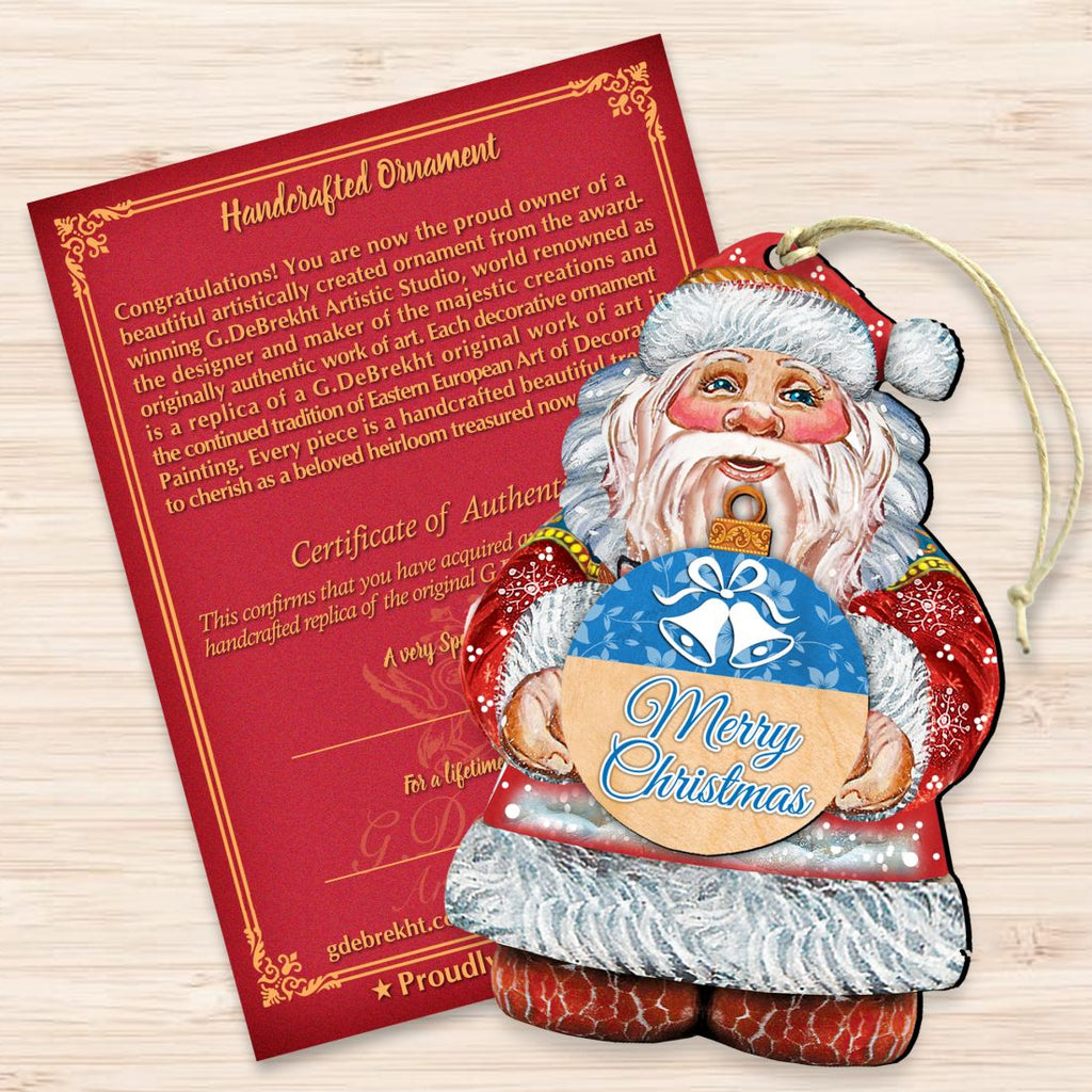 Merry Christmas Wooden Ornaments by G. DeBrekht - Christmas Santa Snowman Decor - 8117810-MC
