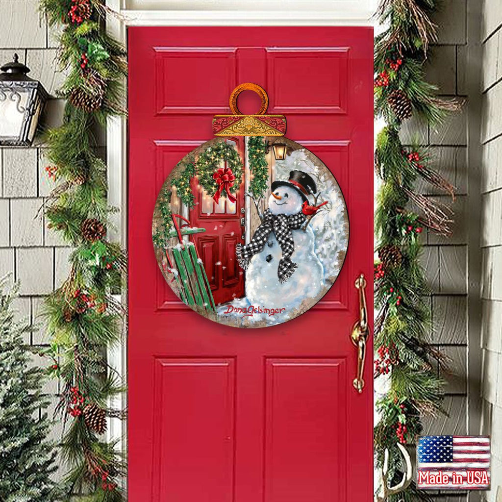 Winter Arrival Snowman Door Decor by D. Gelsinger - Christmas Decor - 8421127H-DG