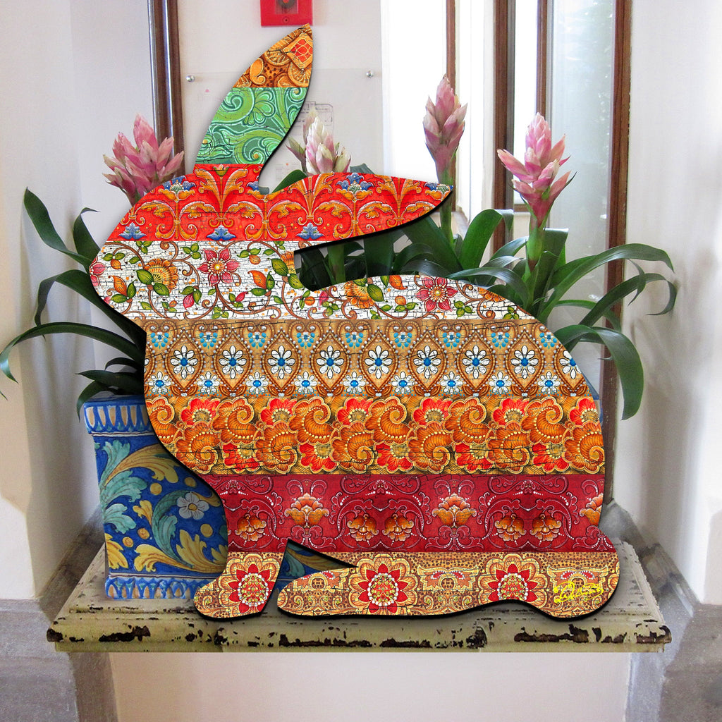 Easter Quilted Bunny Wooden Door Hanger, Wall Decor, Decorative Door Sign, Wall Art by G. DeBrekht Pets 8198134H