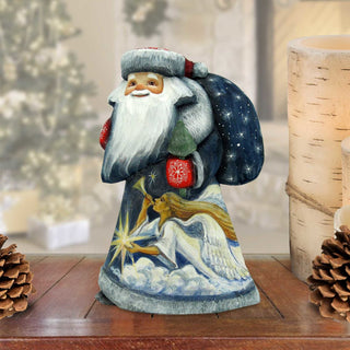 Guiding Light Angel Santa Hand-Painted WOODCARVED Figurine by G. DeBrekht - Nativity Holiday Decor - 821625 *** PRE-ORDER - Handmade Just for You! ***