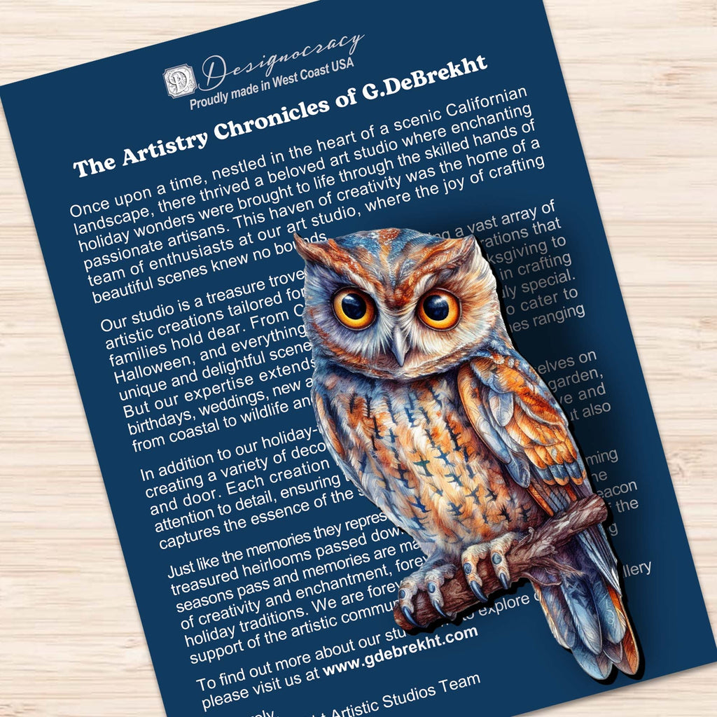 Night Owls Clip-On Eco Wood Decorative Ornaments Set of 3 by G. Debrekht - Wildlife Decor - 8091004C-S3