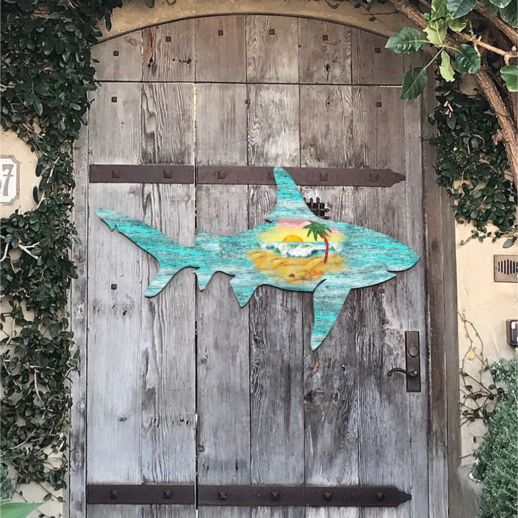 Shark Coastal Door Decor by G. DeBrekht - Coastal Holiday Decor - 8198515H