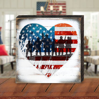 USA Military Heart Patriotic Wooden Decor by G. DeBrekht - American Patriotic Decor - 8187130B