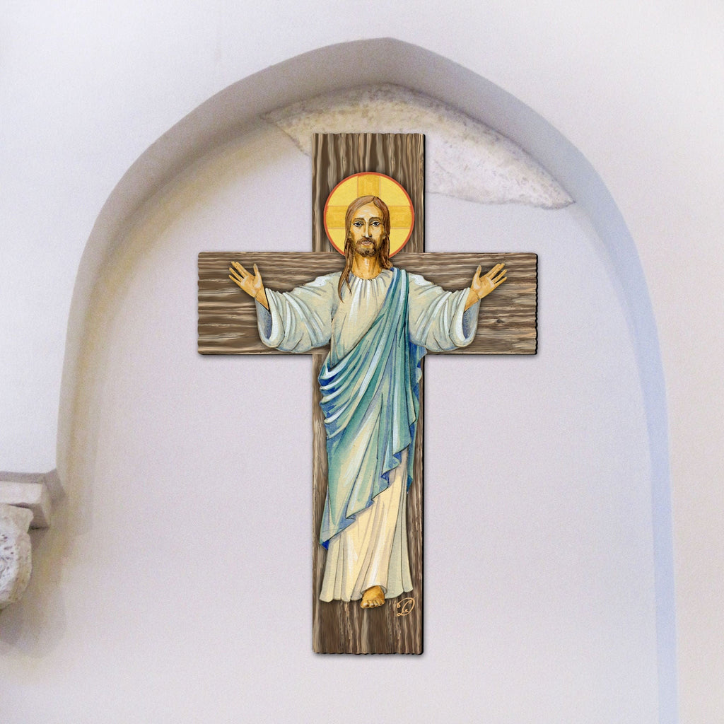 Jesus Cross Outdoor Decor by G. DeBrekht - Nativity Holiday Decor - 8191166-2F