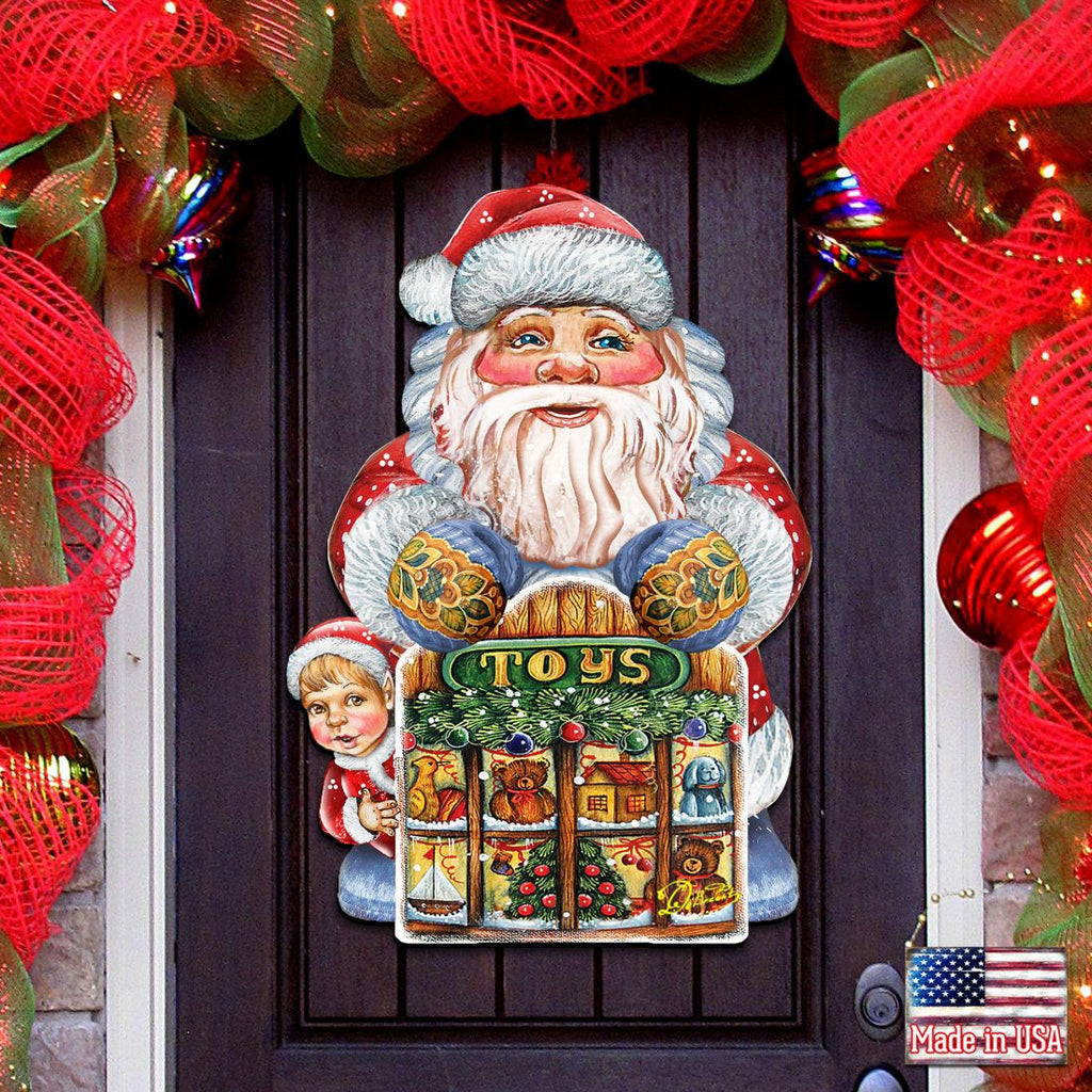 Toy Shop Santa Christmas Door Decor by G. DeBrekht - Christmas Santa Snowman Decor - 8119172H