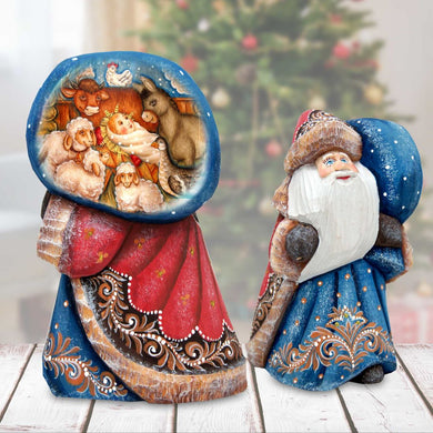 Along the Way Santa Hand-Painted WOODCARVED Masterpiece by G. DeBrekht - Nativity Holiday Decor - 8215550