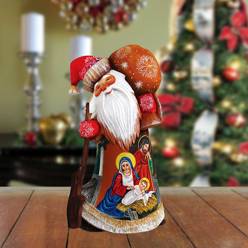 Nativity Santa Hand-Painted WOODCARVED Masterpiece by G. DeBrekht - Nativity Holiday Decor - 8214473 *** PRE-ORDER - Handmade Just for You! ***
