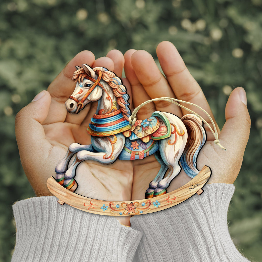 Rocking Horse Wooden Ornaments by G. Debrekht - Christmas Decor - 8100196-1