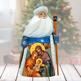 Orthodox Nativity Santa Hand-Painted WOODCARVED Figurine by G. DeBrekht - Nativity Holiday Decor - 8209021