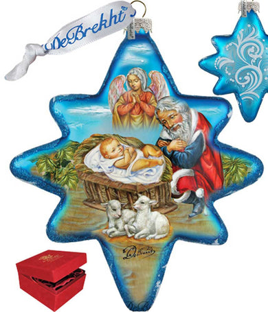 Limited Edition Regal Nativity Snowflake Glass Ornament, Inspirational & Guardian Angels Decor - 754-032 by G. DeBrekht