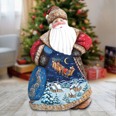 Up Away Dancing Santa Hand-Painted WOODCARVED Masterpiece by G. DeBrekht - Christmas Decor - 8214813 *** PRE-ORDER - Handmade Just for You! ***