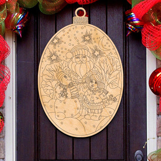 Santa and Friends Christmas DIY Coloring Decorative Holiday Door Hanger 8374039H by G. DeBrekht