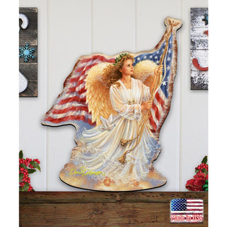 American Freedom Angel Holiday Door Decor by D. Gelsinger - American Christmas Decor - 8461021H-0107
