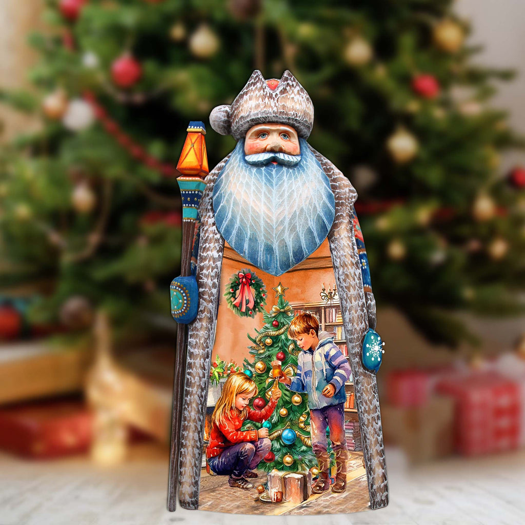 Adorned in Happiness Santa Hand-Painted WOODCARVED Masterpiece by G. DeBrekht - Christmas Holiday Decor - 210235SE