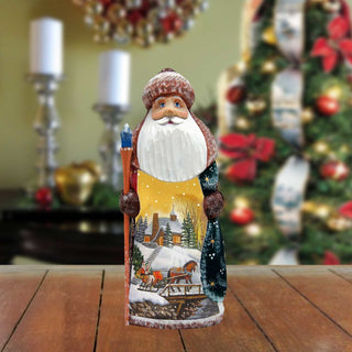 Winter Sleigh Ride Hand-Painted WOODCARVED Masterpiece by G. DeBrekht - Christmas Decor - 8201015-1