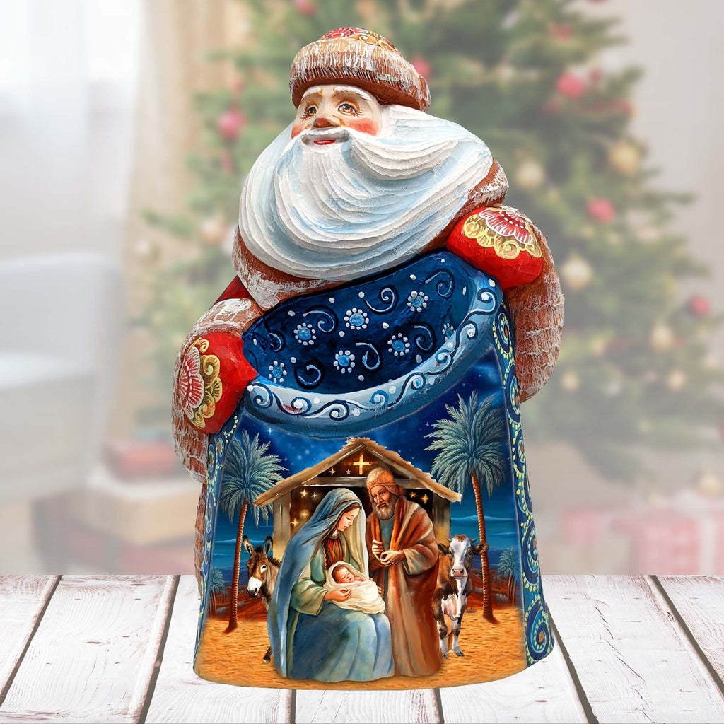 Born Under Bright Star Nativity Santa Hand-Painted WOODCARVED Masterpiece Figurine by G. DeBrekht - Nativity Holiday Decor - 8203019 *** PRE-ORDER - Handmade Just for You! ***