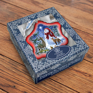 Heaven Snowman Glass Ornament by D. Gelsinger - Christmas Santa Snowman Decor - 754-102R-DG