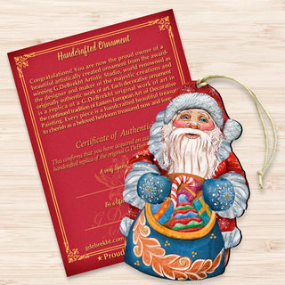 Birdie Santa Christmas Wooden Ornaments by G. DeBrekht - Christmas Santa Snowman Decor - 8117902