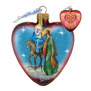 Nativity Heart Glass Ornament by G. DeBrekht - Nativity Holiday Decor - 73511