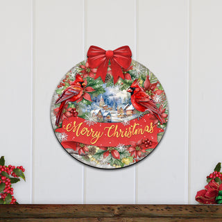 Merry Christmas Front Door Welcome Sign, Wooden Front Porch Decor by G. Debrekht Christmas Decor - 933121H