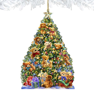Teddy Bear Tree Wooden Ornaments by Gelsinger - Christmas Decor - 8161019-1101