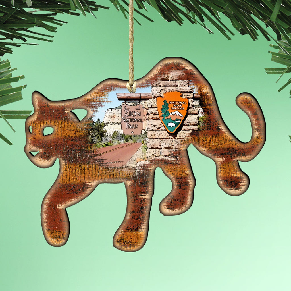 Puma Wooden Ornaments - Tree Ornament by Nature Wonders - Wildlife Holiday Decor - 8198236