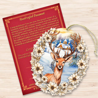 Majestic Forest Deer Wooden Ornaments by G. Debrekht Christmas Decor - 8611065