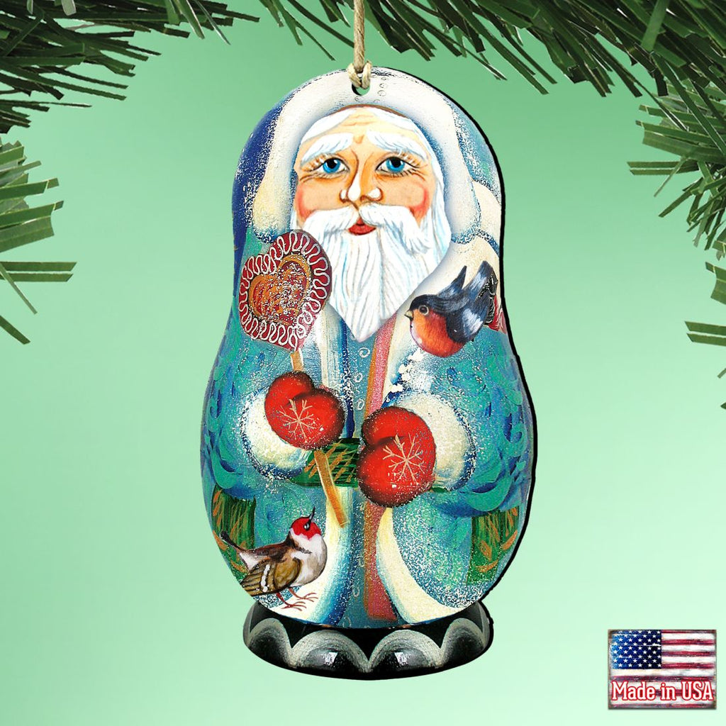 Father Frost Santa Matreshka Wooden Ornaments by G. DeBrekht - Christmas Santa Snowman Decor - 8110773
