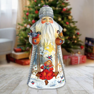 Morning Greetings Santa Hand-Painted WOODCARVED Figurine by G.DeBrekht - Christmas Decor - 243010 *** PRE-ORDER - Handmade Just for You! ***